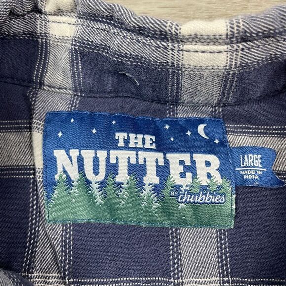Chubbies Shirt Mens Large Blue The Nutter Plaid Casual Buttons - Picture 4 of 11